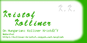 kristof kolliner business card